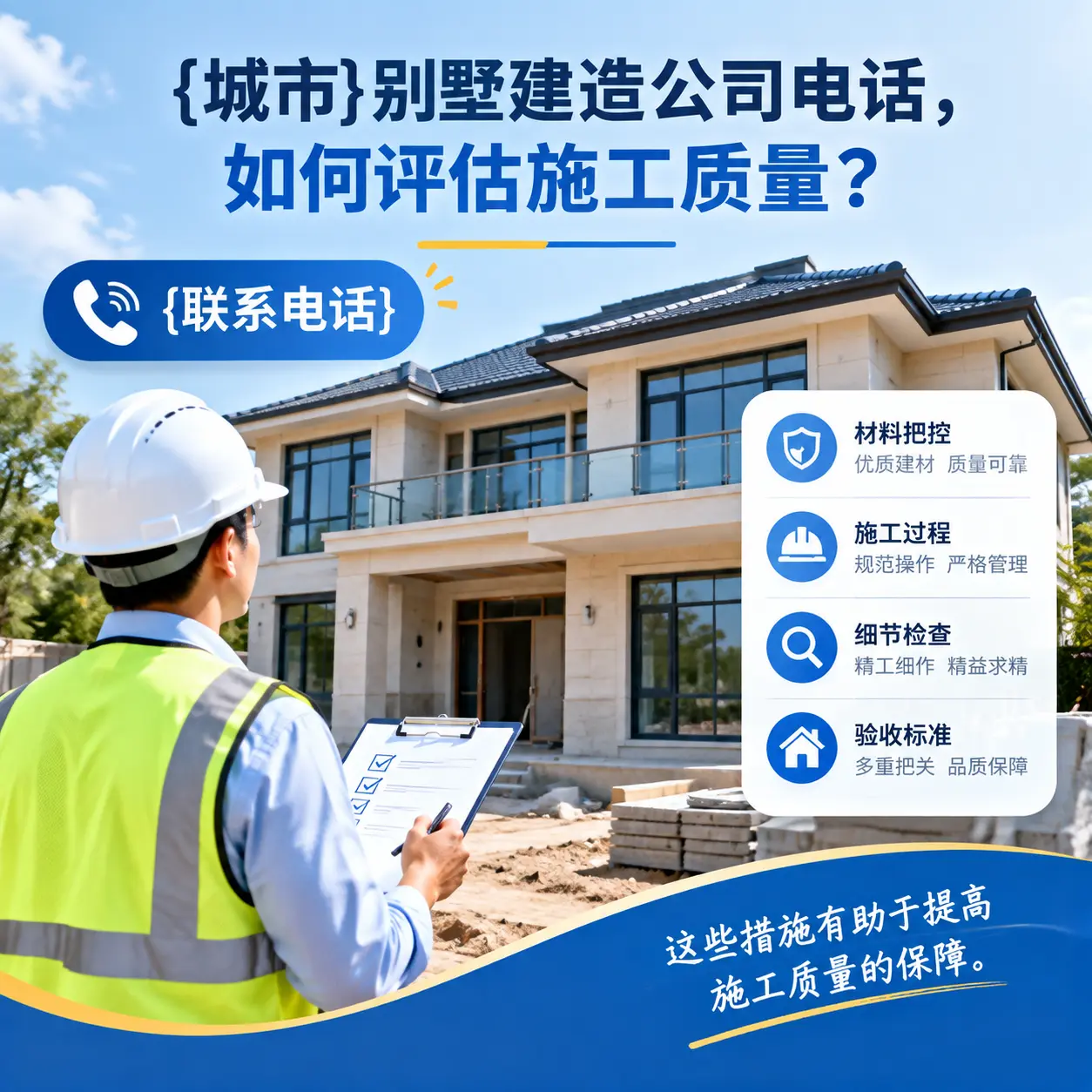 惠水别墅建造公司电话,如何评估施工质量?